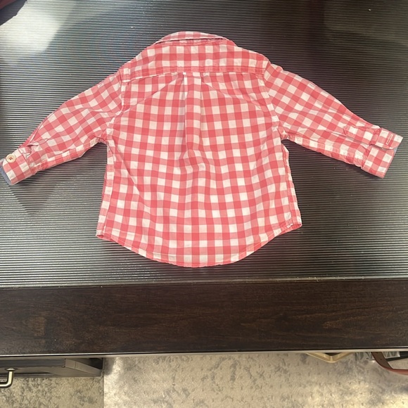 Baby Biden Red and White Checkered Button Down Shirt - Picture 2 of 3